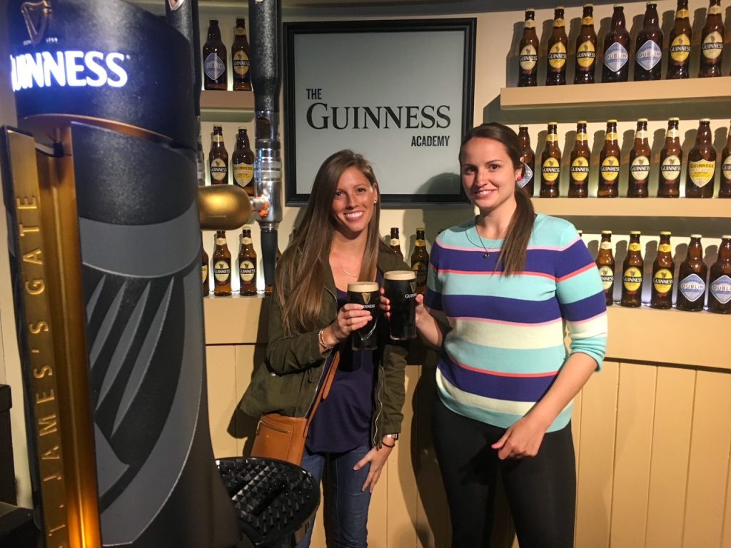 Sara & Katie cheers at the Guinness Storehouse