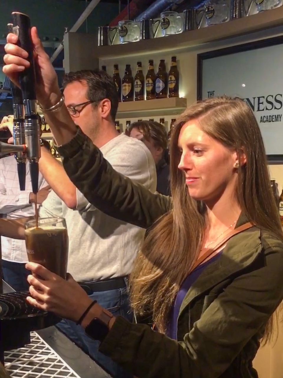Sara's perfect pour at the Guinness Storehouse
