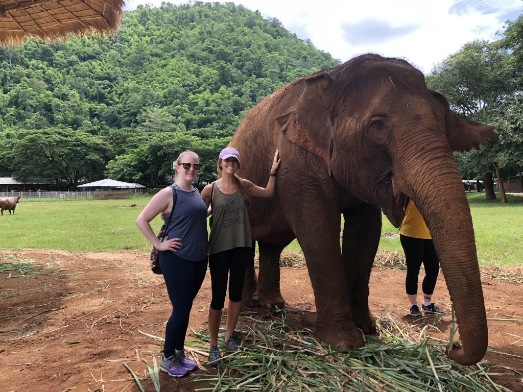 Candace and Sara at the Elephant Nature Park near Chiang Mai, one of the best places to visit in Thailand