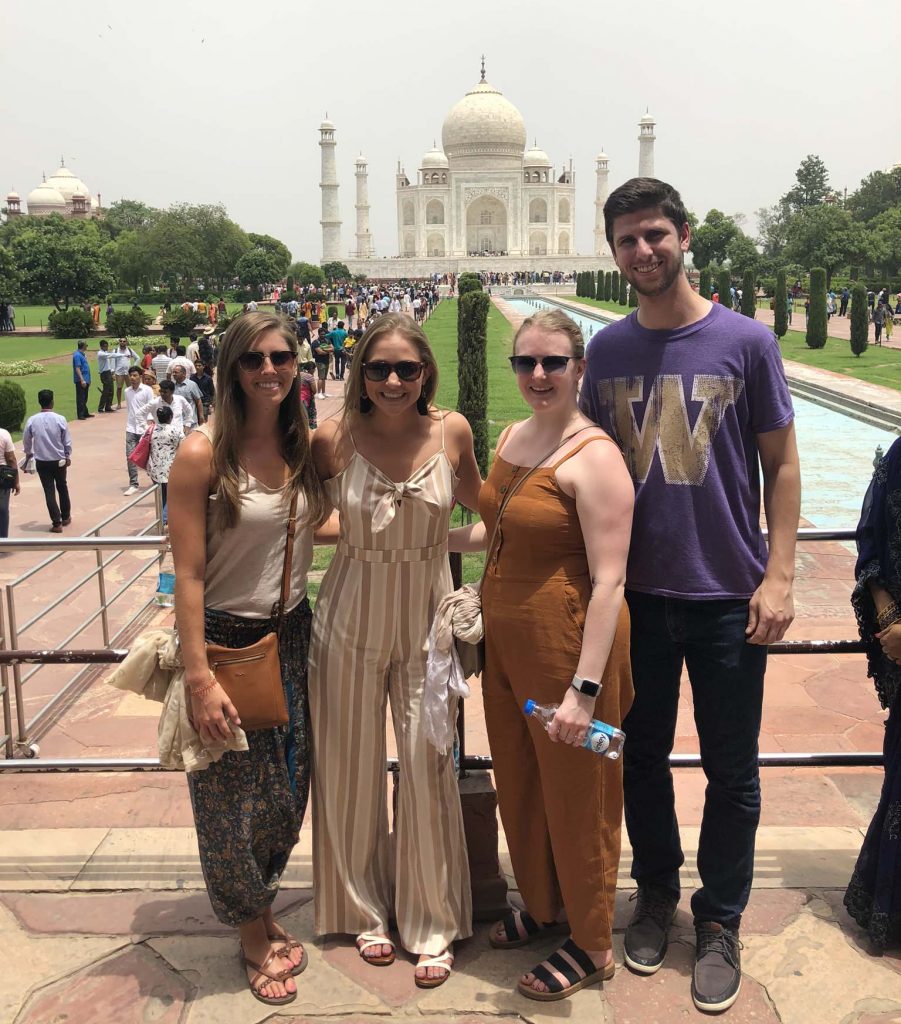 the group at the Taj Mahal in Agra, India