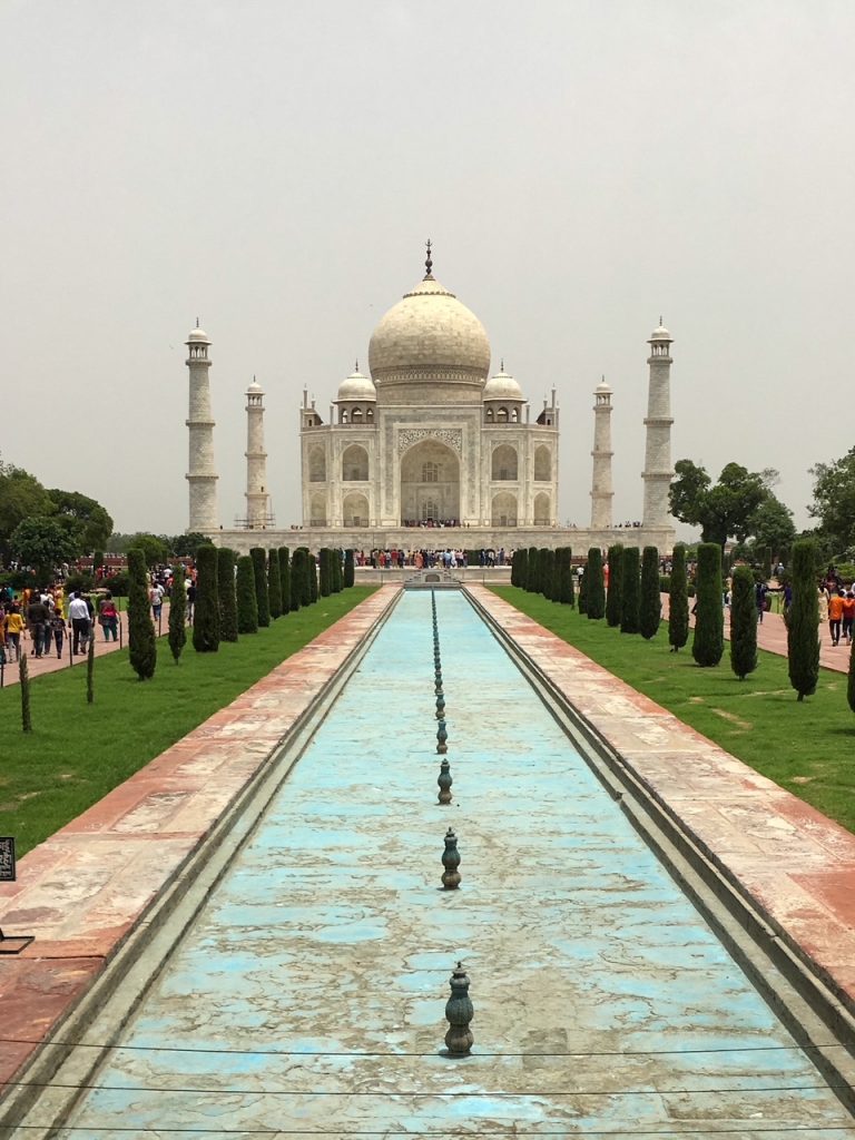 the Taj Mahal with its reflection pool