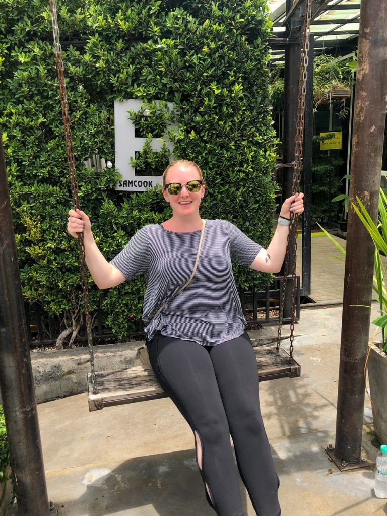 Candace swinging at B Samcook Home16 in Chiang Mai
