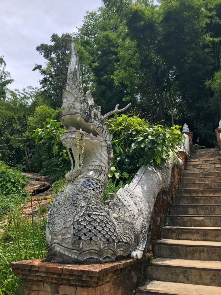 a dragon statue at Wat Phra That Doi Suthep
