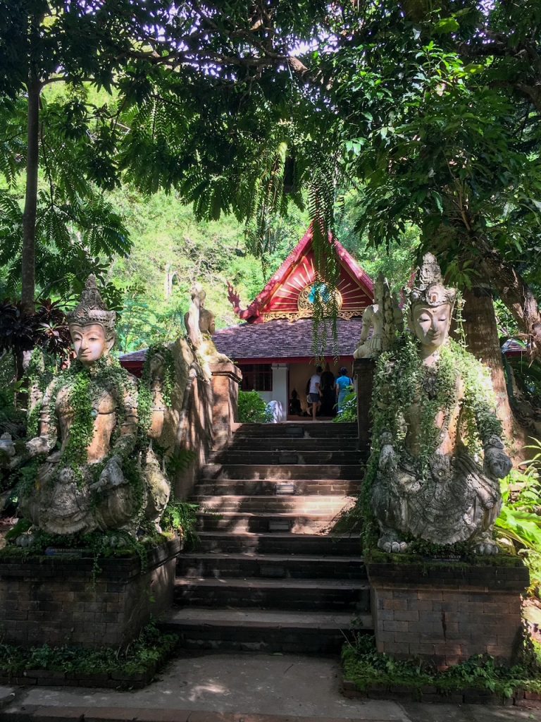 a hidden temple at Wat Pha Lat along Monks Trail
