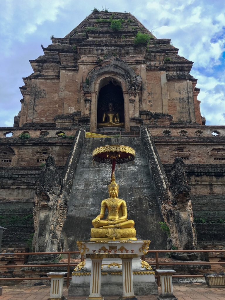 a beautiful shrine at Wat Chedi Luang in Chiang Mai