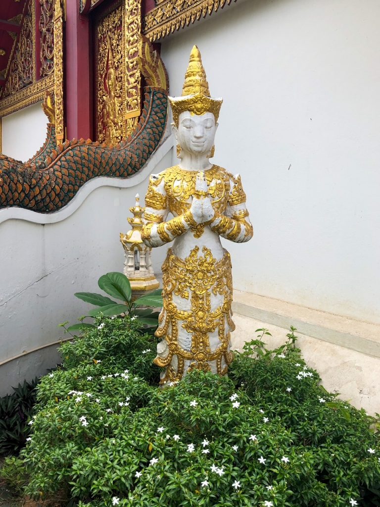 a shrine outside of a temple in Chiang Mai