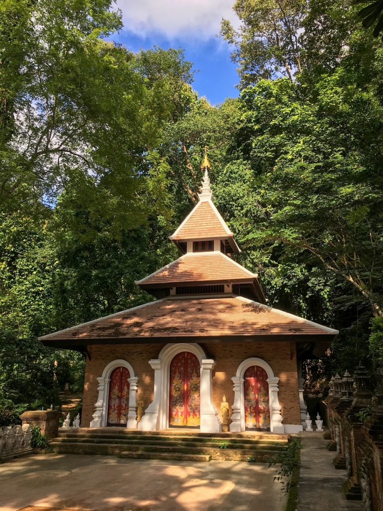 a beautiful temple at Wat Pha Lat along Monks Trail