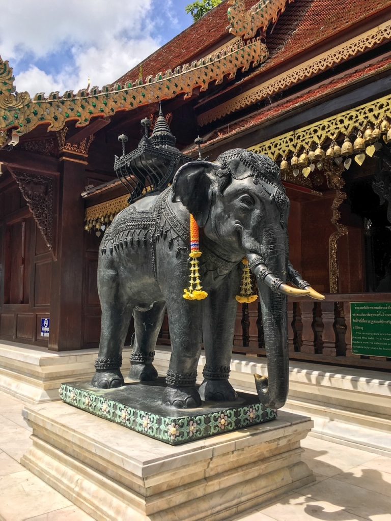 an elephant statue at Wat Phra That Doi Suthep