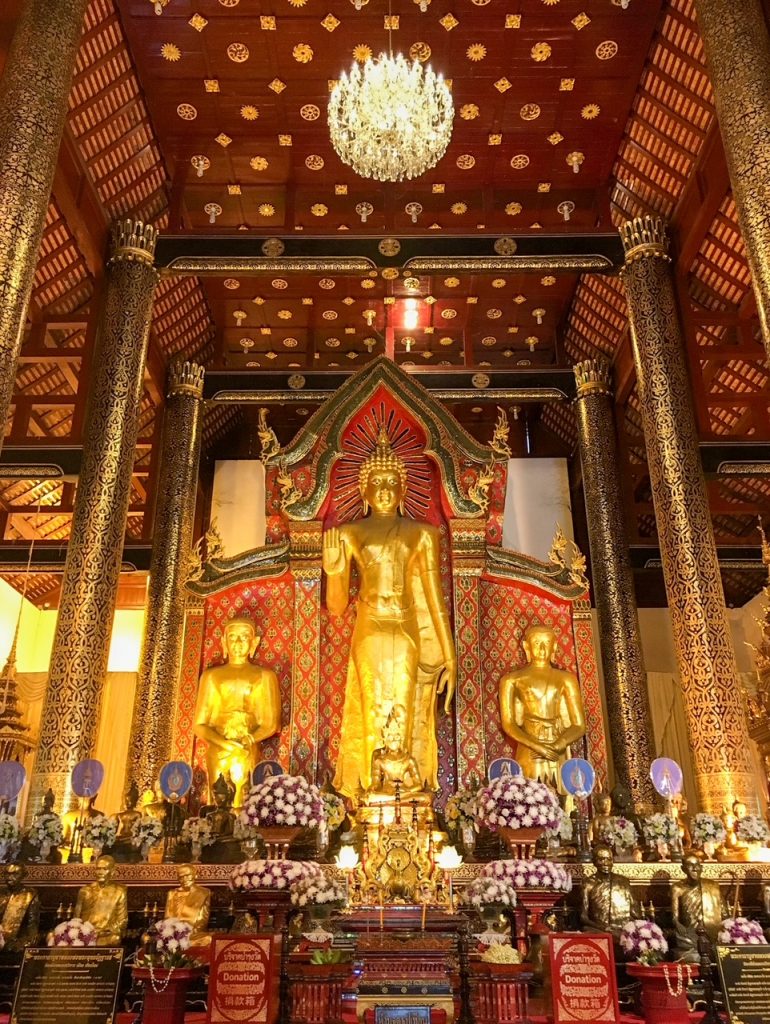 inside the temple at Wat Chedi Luang