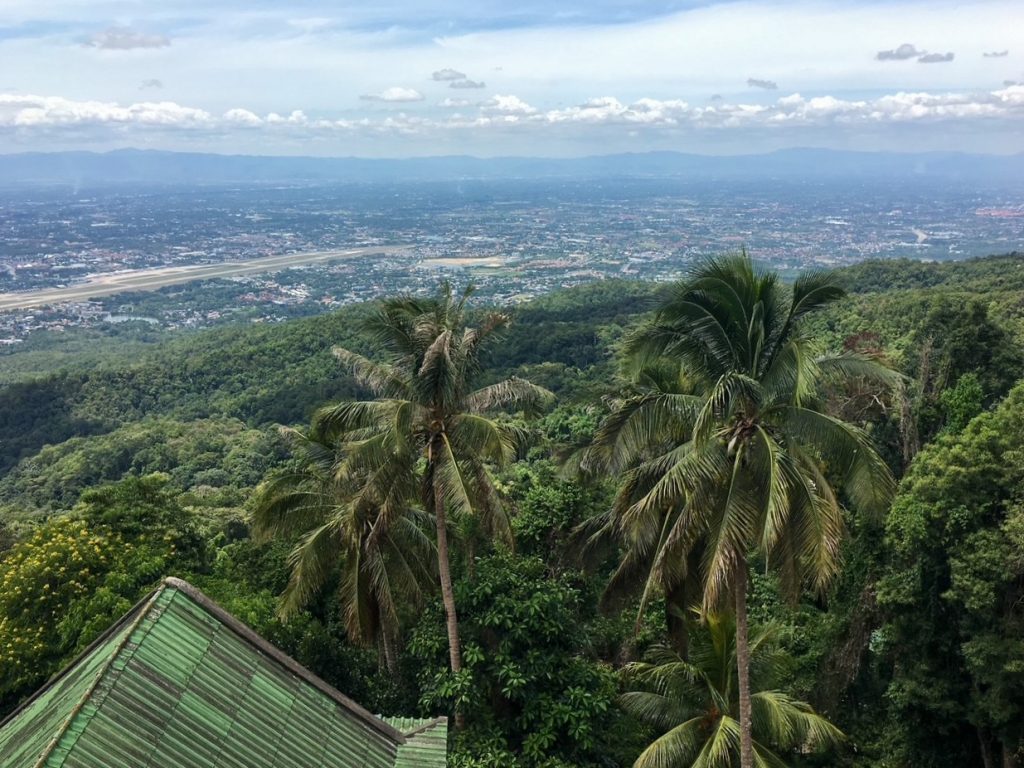 the incredible view from the top of Doi Suthep mountain in Chiang Mai
