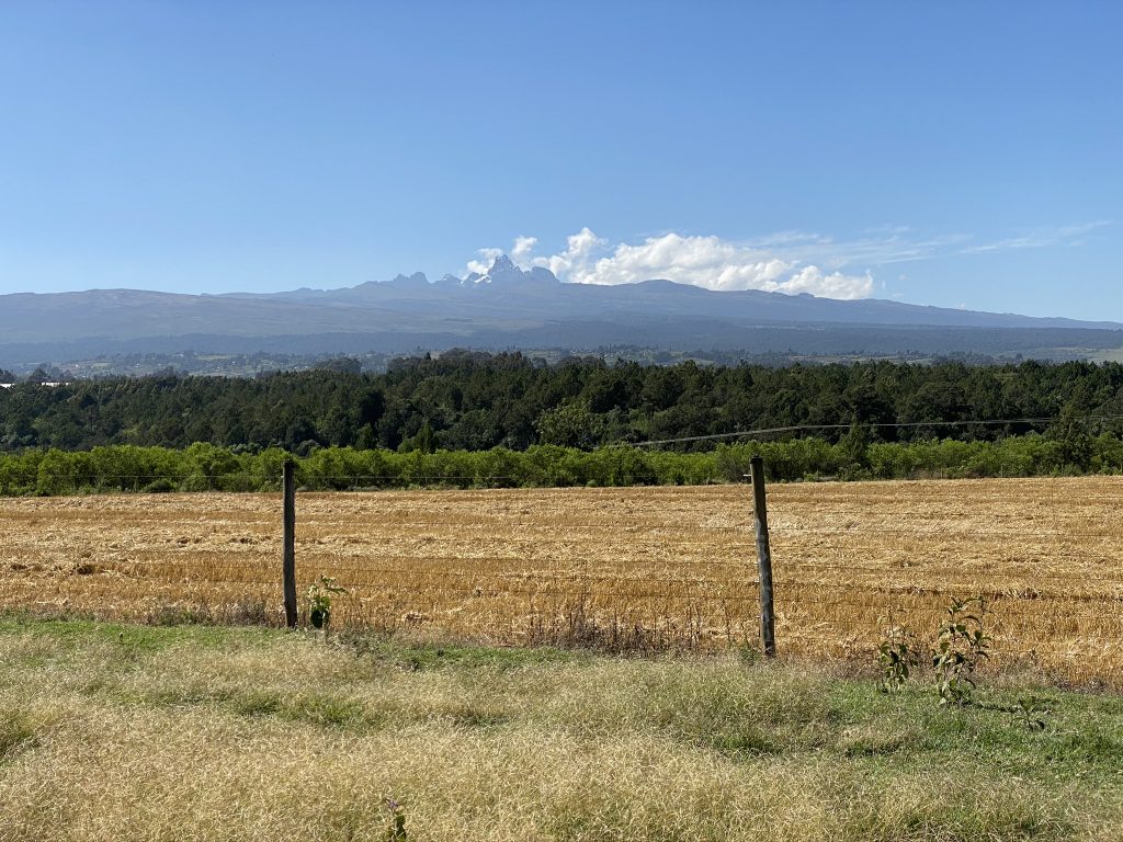Mount Kenya as seen from the road heading from Samburu National Reserve to Mount Kenya National Park