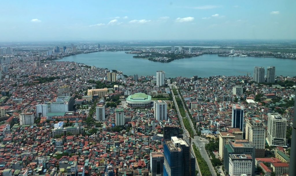 a cool view from the Lotte Center Hanoi in Vietnam