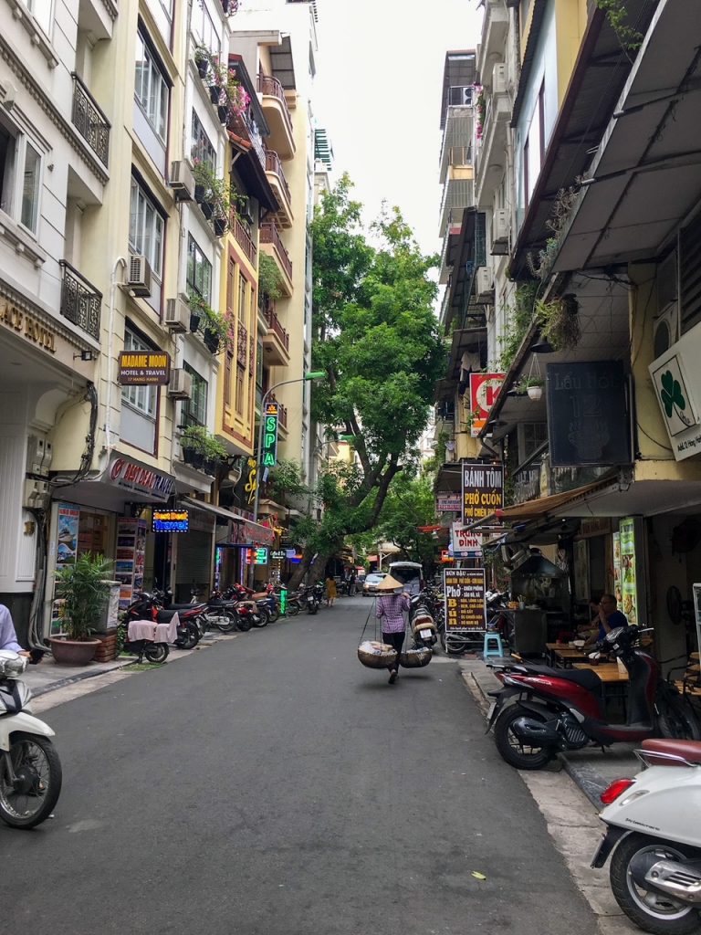 a random street in Hanoi Vietnam