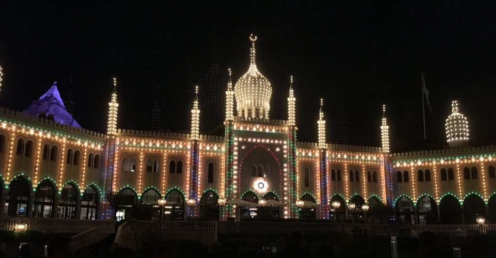 Tivoli Gardens at night