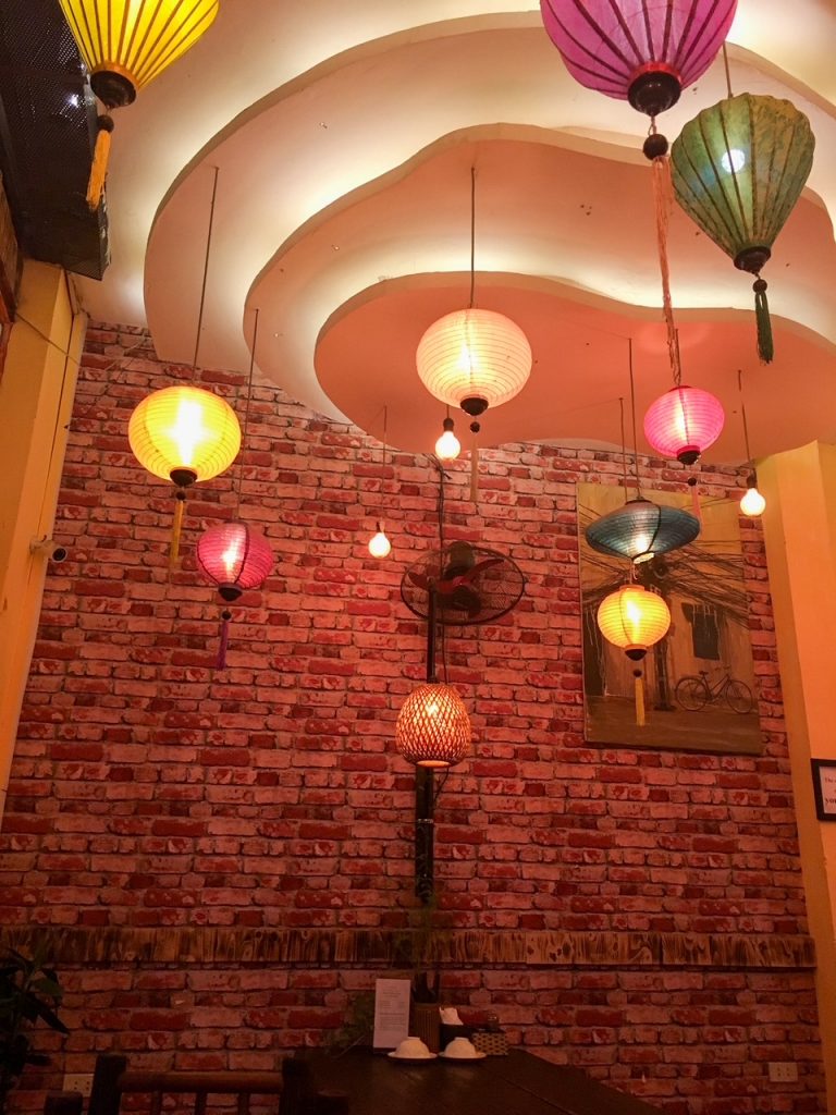 the decor at the Old Hanoi Restaurant in Hanoi Vietnam
