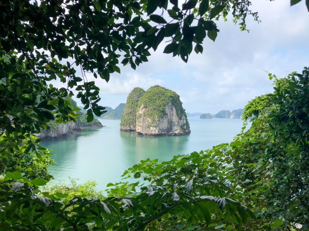 the view from the entrance of Thien Canh Son Cave
