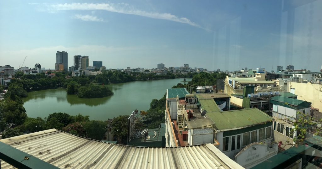the views from breakfast at Hanoi Morning Hotel
