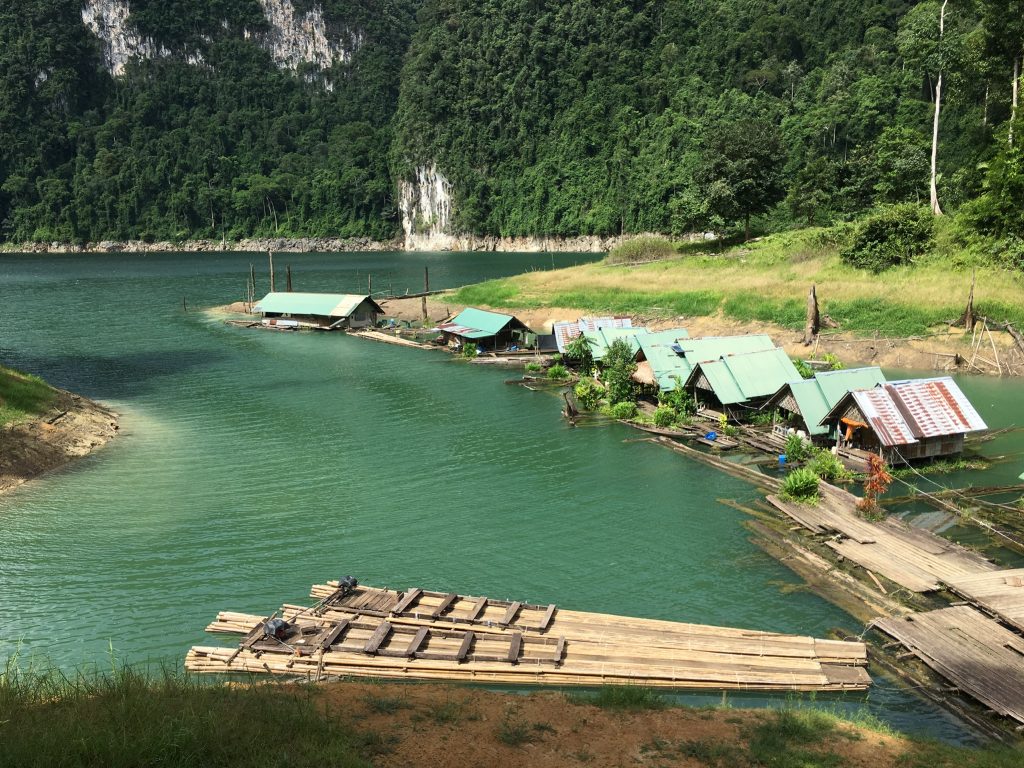 bamboo rafts in Khao Sok National Park