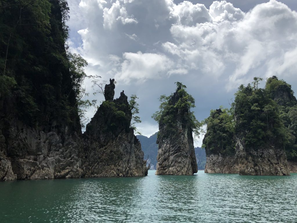 gorgeous limestone rocks on Khao Sok Lake