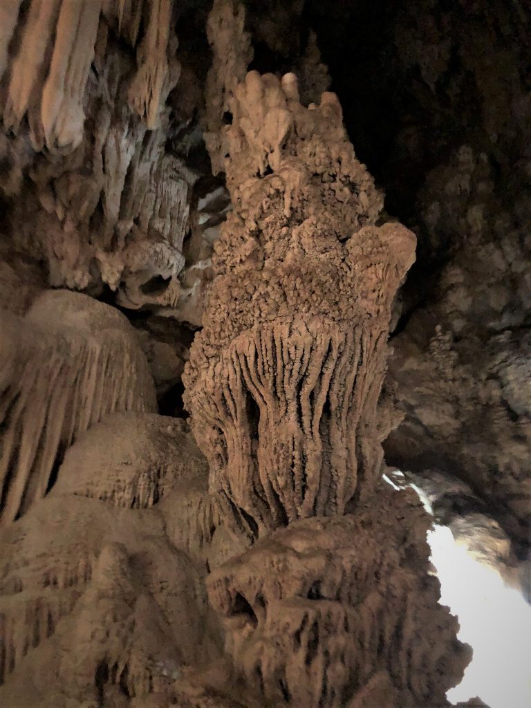 stalactites and stalagmites inside Pakarang Cave