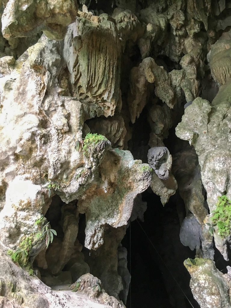 formations inside the cave at Khao Sok National Park