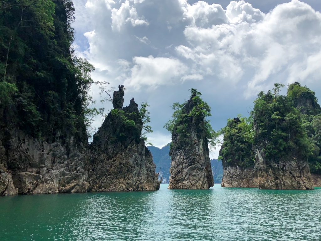 gorgeous limestone karsts on Khao Sok Lake