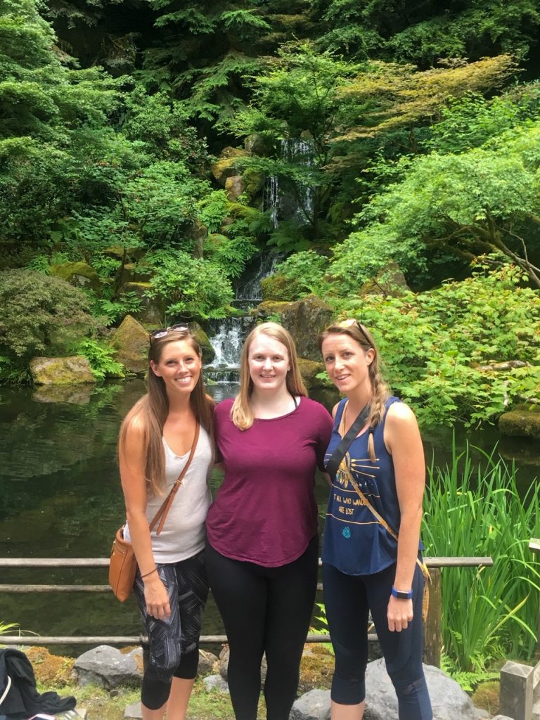 Sara, Candace & Courtney at the Portland Japanese Garden at the iconic Washington Park in Portland, Oregon