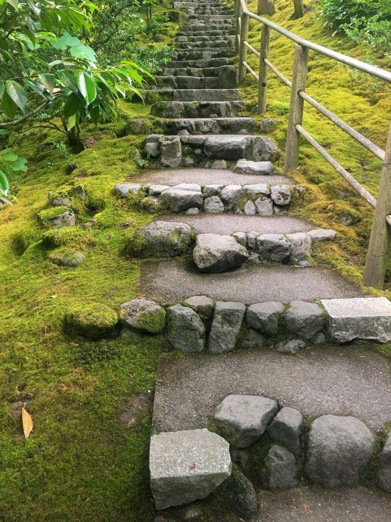 walking around the trails at the Portland Japanese Garden