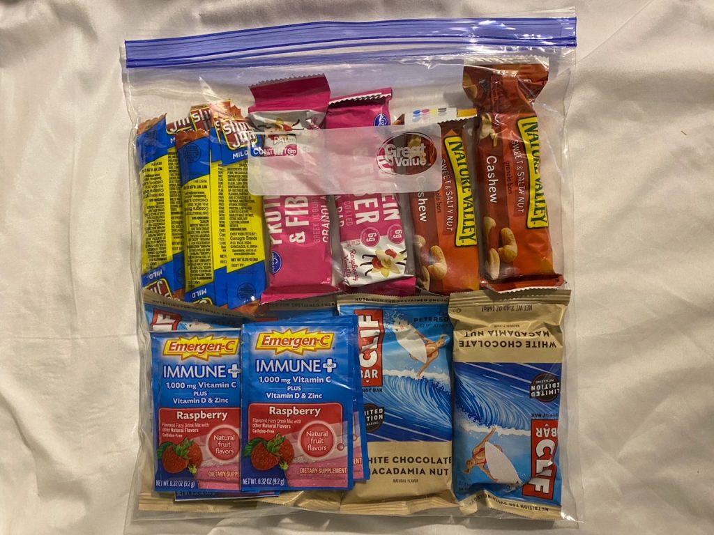 pack lots of snacks for your trips!