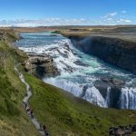 Gullfoss has turquoise waters and is one of the most powerful waterfalls in Iceland