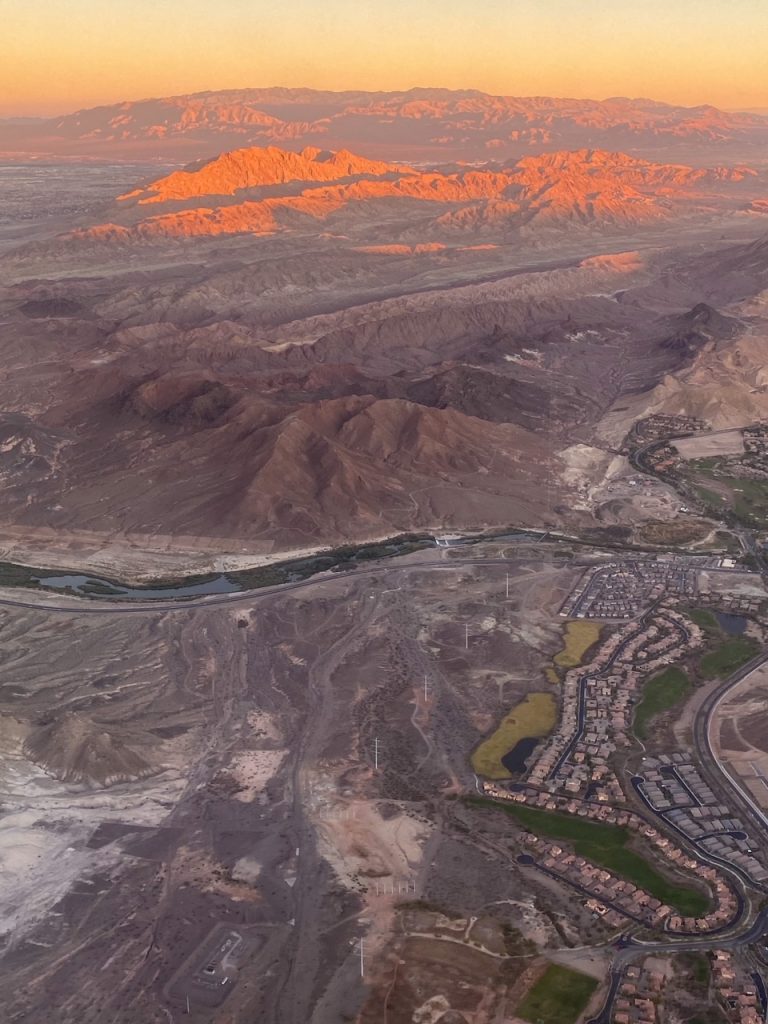 a view of Nevada from the sky on the way into Las Vegas