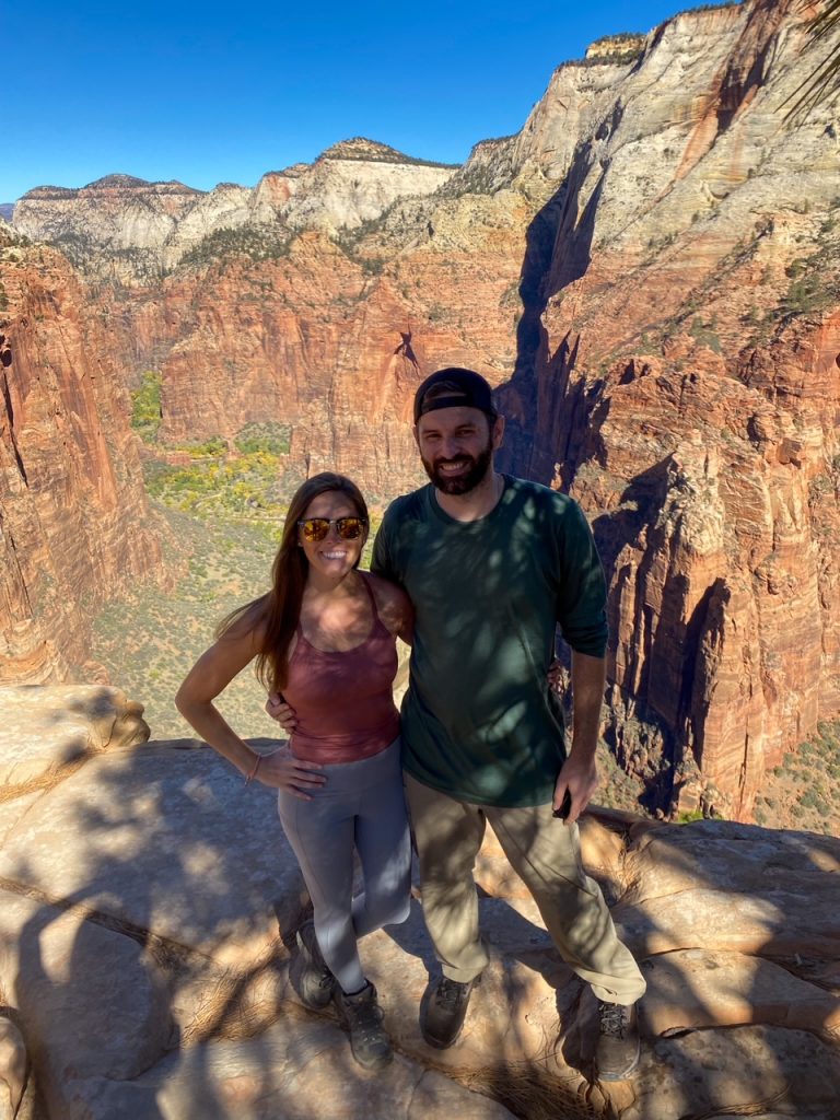 Sara & Tim on the Angels Landing hike at Zion National Park