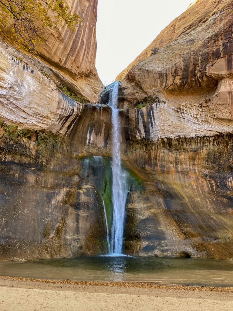 the beautiful waterfall at the end of the Lower Calf Creek Falls trail