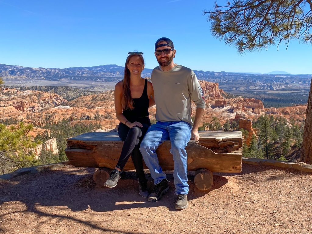 Sara and Tim at Sunrise Point in Bryce Canyon National Park