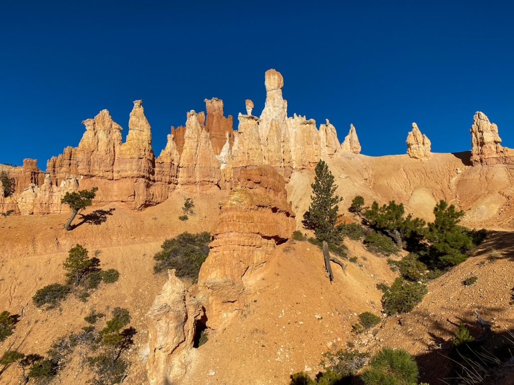 a set of hoodoos that resemble an ancient citadel in Bryce Canyon National Park
