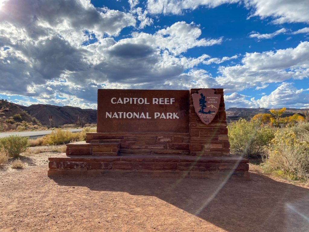 Capitol Reef National Park NPS sign