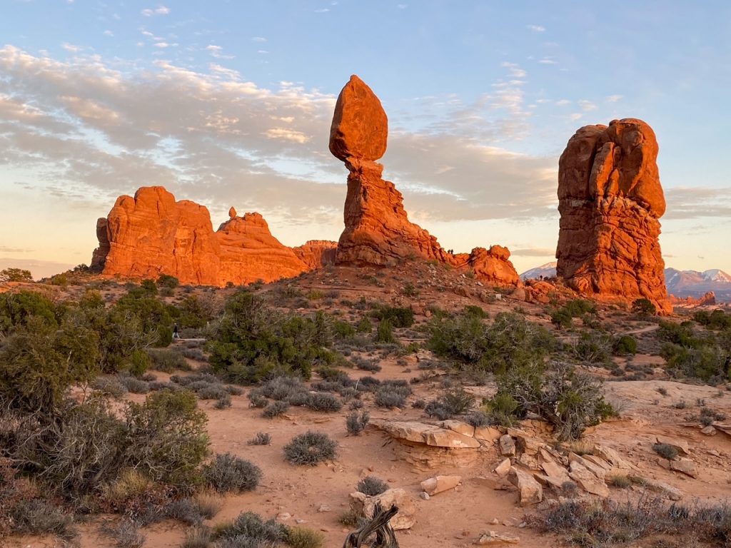 Balanced Rock at sunset