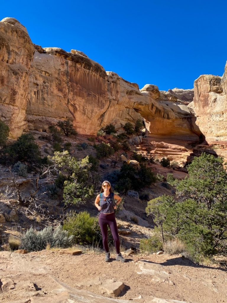 Sara in front of the Hickman Bridge during our one day in Capitol Reef National Park