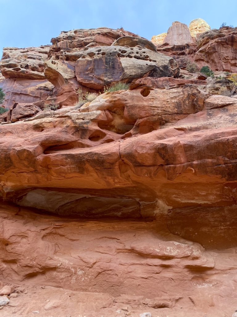 a neat rock formation along the Cassidy Arch Trail in Capitol Reef