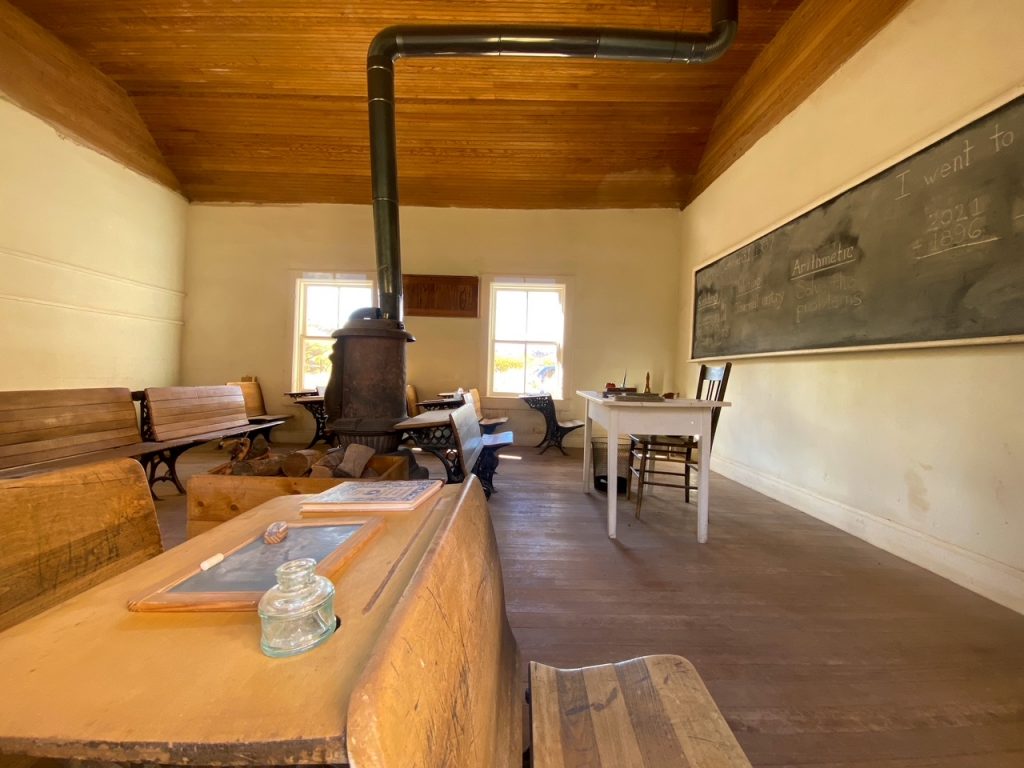 a peek inside the old Fruita Schoolhouse in the Fruita Historic District