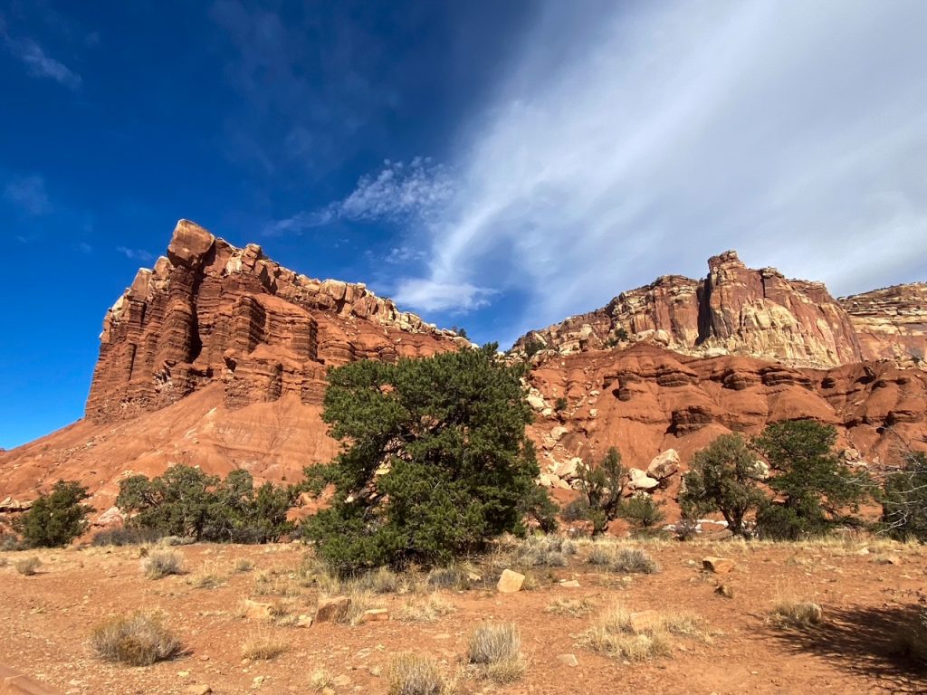 another cool rock formation along the Capitol Reef Scenic Drive, a must-do during your one day in Capitol Reef