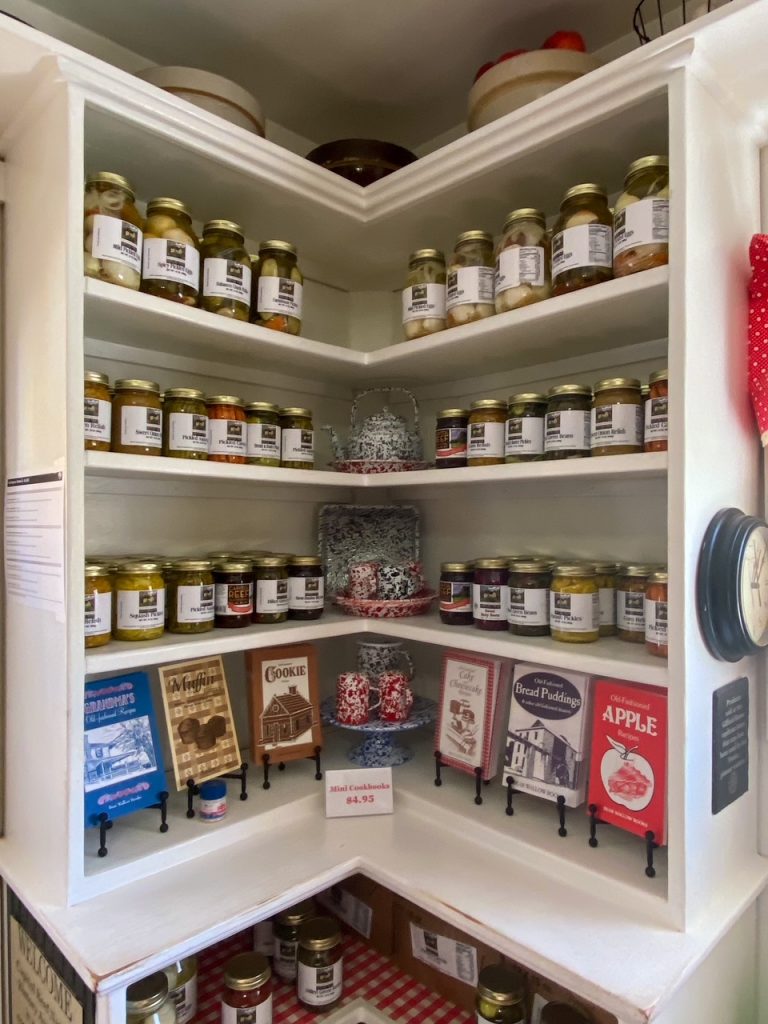 shelves of homemade goods at the Gifford House in Capitol Reef National Park