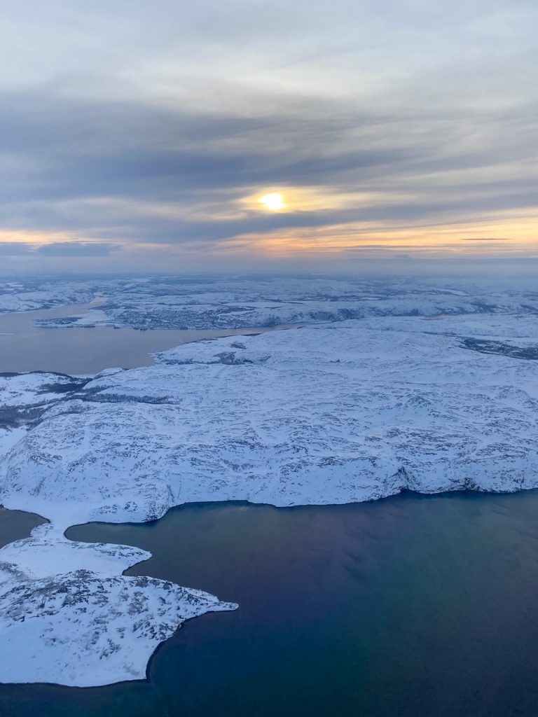 a wintry view over Norway from our SAS Airlines flight