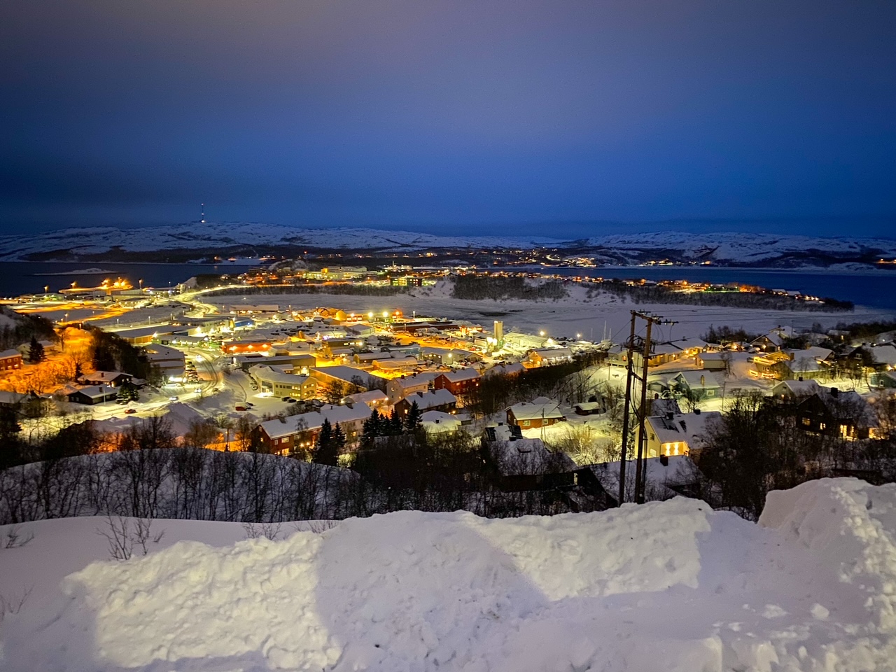 view from Prestfjellet in Kirkenes