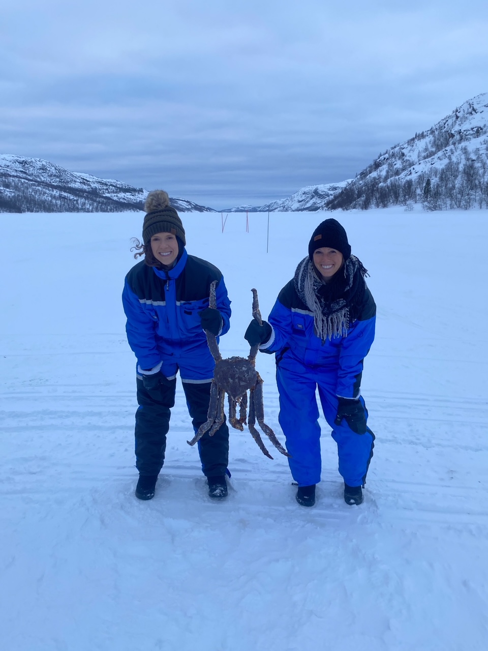 Allison and Sara with their Norway King Crab