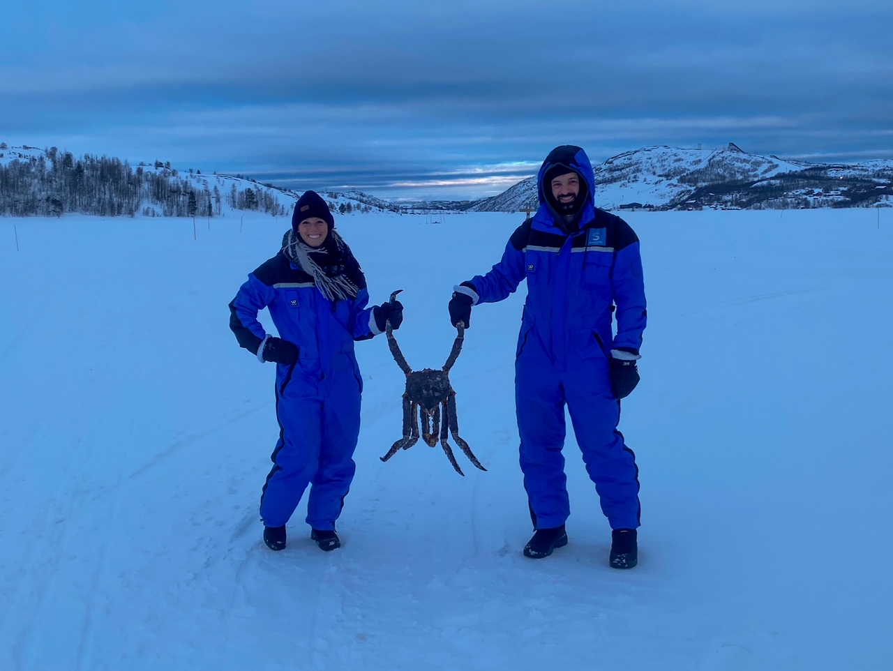 Sara & Tim with their large Norway King Crab