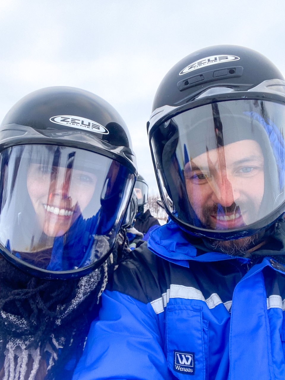 Sara & Tim ready for the 'Norway King Crab Safari'