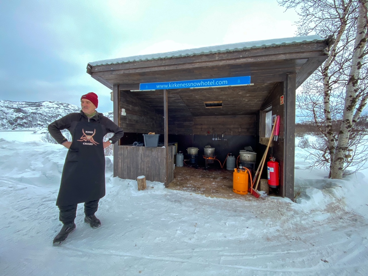 our guide cooking up our catch