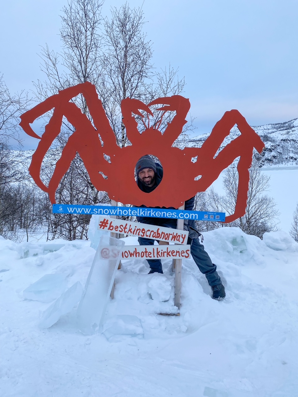 Tim after the Norway King Crab Safari at the Snowhotel Kirkenes