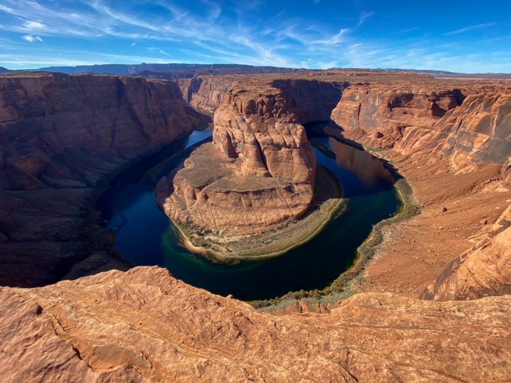 Horseshoe Bend in Page, Arizona in the afternoon